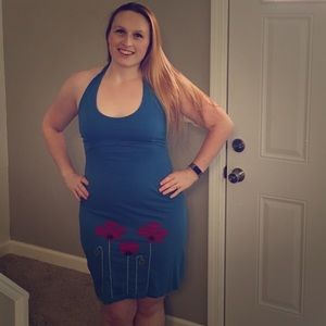 Blue cotton handmade dress